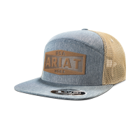 Ariat Mens AR2270 Cap w/ Leather Debossed Patch - Denim One Size Fits All