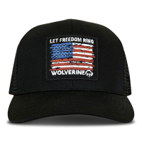 Wolverine Men's WVH9521 Let Freedom Ring Patch Trucker Cap - Black One Size Fits All