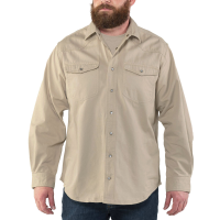 Jack Rivet Mens JR1018 Hardin Twill Snap Shirt - Light Tan 4X-Large Tall