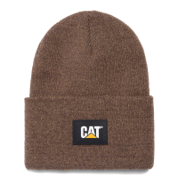 CAT Mens 1090026 Cat Label Cuff Beanie - Coffee Bean / Bronze One Size Fits All