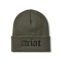 Ariat Men's 10063161 Embroidered Beanie - Light Olive One Size Fits All