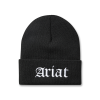 Ariat Mens 10063162 Embroidered Beanie - Black One Size Fits All