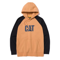 CAT Mens 1050024 Colorblock Raglan Hooded Sweatshirt - Bronze / Black 3X-Large Regular