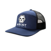 Ariat Men's A290002603 7 Panel  Hexagon Bolt Skull Cap - Navy One Size Fits All