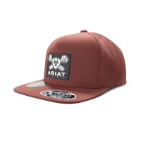 Ariat Men's A290002409 5 Panel Double Bolt Patch Cap - Burgandy One Size Fits All