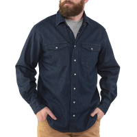 Jack Rivet Men's JR1017 Buckner Denim Snap Shirt - Dark Denim Large Regular