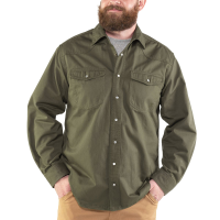 Jack Rivet Mens JR1018 Hardin Twill Snap Shirt - Forest Moss Large Regular