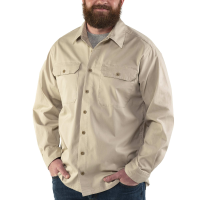 Jack Rivet Mens JR1005 Lawson Flex Twill Work Shirt - Light Tan Large Regular