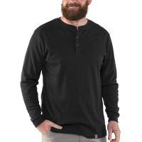Jack Rivet Mens JR1007 Lined Long Sleeve Henley - Black 3X-Large Tall