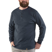 Jack Rivet Mens JR1007 Lined Long Sleeve Henley - Navy Heather 3X-Large Tall