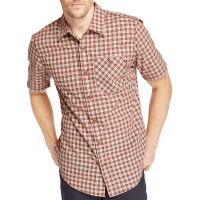 Timberland PRO Men's A1P17 Plotline Short Sleeve Work Shirt - Maroon Old Town Plaid Small Regular
