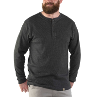 Jack Rivet Mens JR1007 Lined Long Sleeve Henley - Charcoal Heather X-Large Regular