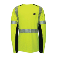 CAT Mens 1630007 Flame Resistant Hi-Vis Long Sleeve Performance Crew - Hi Vis Yellow 3X-Large Regular