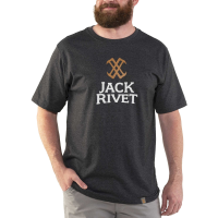 Jack Rivet Mens JR1038 Stockton Graphic Short Sleeve T-Shirt - Charcoal Heather X-Large Tall
