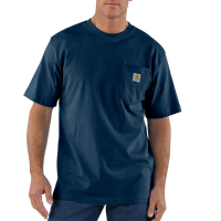 Carhartt | Men's K87 Factory 2nd Short Sleeve Pocket T-Shirt | Navy | Small Regular | Original Fit | 100% Cotton | 6.75 Ounce | Dungarees