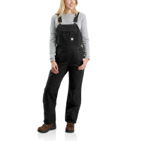 Carhartt  104049 Factory 2nd Women's Washed Duck Bib Overalls - Quilt Lined - Black 2X-Large Short