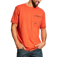 Ariat Mens 10025422 Closeout Rebar Short Sleeve Crew - Volcanic Heather Medium Regular