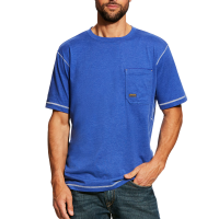 Ariat Mens 10025420 Closeout Rebar Short Sleeve Crew - Royal Blue Medium Regular