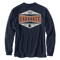 Carhartt Mens 104893 Relaxed Fit Heavyweight Sleeve Logo Graphic T-Shirt - Navy Medium Regular