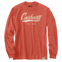 Carhartt  104964 Loose Fit Heavyweight Long-Sleeve Hand-Painted Graphic T-Shirt - Earthen Clay Heather X-Large Regular