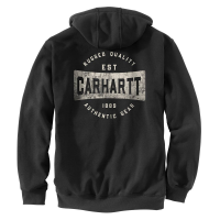 Carhartt Mens 105021 Loose Fit Midweight Full-Zip Hooded Authentic Gear Graphic Sweatshirt - Black 3X-Large Tall