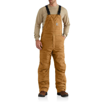 Carhartt Mens 102691 Flame Resistant Quick Duck Bib Overall - Quilt Lined - Carhartt Brown 54W x 30L