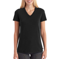 Carhartt  102452 Closeout Women's Lockhart Short Sleeve V-Neck T-Shirt - Black Small Regular