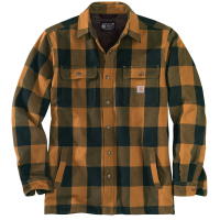 Carhartt Men's 104911 Relaxed Fit Heavyweight Flannel Sherpa-Lined Shirt Jac - Carhartt Brown X-Large Regular