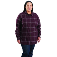 Carhartt  104539 Closeout Women's Rugged Flex Flannel Plaid Shirt - Deep Wine 2X-Large Plus