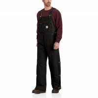 Carhartt Mens 104393 Factory 2nd Loose Fit Zip-to-Thigh Bib Overall - Quilt Lined - Black 2X-Large Tall
