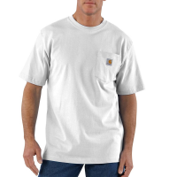 Carhartt | Men's K87 Factory 2nd Short Sleeve Pocket T-Shirt | White | Small Regular | Original Fit | 100% Cotton | 6.75 Ounce | Dungarees