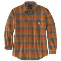 Carhartt Mens 105078 Loose Fit Heavyweight Flannel Long-Sleeve Plaid Shirt - Carhartt Brown 4X-Large Regular