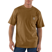 Carhartt | Men's K87 Factory 2nd Short Sleeve Pocket T-Shirt | Oiled Walnut Heather | X-Large Tall | Original Fit | 100% Cotton | 6.75 Ounce | Dungarees