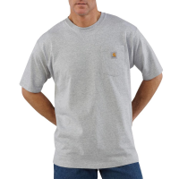 Carhartt | Men's K87 Factory 2nd Short Sleeve Pocket T-Shirt | Heather Gray | Large Regular | Original Fit | 100% Cotton | 6.75 Ounce | Dungarees