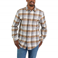 Carhartt Mens 105078 Loose Fit Heavyweight Flannel Long-Sleeve Plaid Shirt - Asphalt 2X-Large Regular