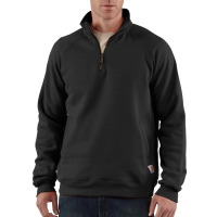 Carhartt Mens K503 Closeout Midweight Quarter Zip Sweatshirt - Black Large Regular