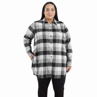 Carhartt  104974 Rugged Flex Relaxed Fit Midweight Flannel Long-Sleeve Plaid Tunic - Malt X-Large Plus