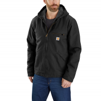 Carhartt Mens 104392 Factory 2nd Washed Duck Jacket - Sherpa Lined - Black 4X-Large Regular