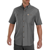 Carhartt Mens 103555 Factory 2nd Rugged Flex Rigby Short Sleeve Work Shirt - Gravel X-Large Tall