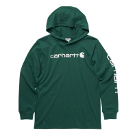 Carhartt  CA6192 Long Sleeve Hooded Graphic Tee - Boys - Hunter Green 6 Child