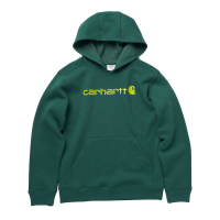 Carhartt  CA6196 Fleece Long Sleeve Logo Sweatshirt - Boys  - Hunter Green Small (7-8)