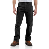 Carhartt | Men's B324 Factory 2nd Washed Twill Pant | Black | 35W x 32L | Relaxed Fit | 100% Cotton Peached Twill | 9.25 Ounce | Dungarees