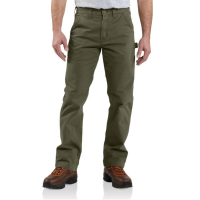 Carhartt | Men's B324 Factory 2nd Washed Twill Pant | Army Green | 38W x 34L | Relaxed Fit | 100% Cotton Peached Twill | 9.25 Ounce | Dungarees