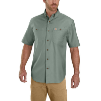 Carhartt Mens 103555 Factory 2nd Rugged Flex Rigby Short Sleeve Work Shirt - Leaf Green 2X-Large Regular