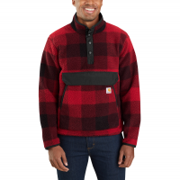 Carhartt Mens 104991 Relaxed Fit Fleece Pullover - Oxblood Plaid 2X-Large Tall