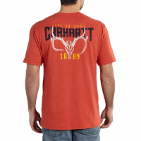 Carhartt Men's 102044 Closeout Maddock Live To Hunt Short Sleeve Pocket T-Shirt - Chili Heather Large Regular