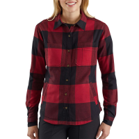 Carhartt  103239 Closeout Women's Rugged Flex Hamilton Fleece Lined Shirt - Dark Crimson Small Regular