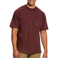 Ariat Mens 10031017 Rebar Cotton Strong T-Shirt - Burgundy Heather 4X-Large Regular