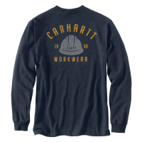 Carhartt Mens 104535 Heavyweight Hardhat Graphic Long Sleeve T-Shirt - Navy X-Large Tall