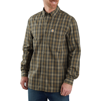 Carhartt Men's 103899 Closeout Essential Plaid Long Sleeve Shirt - Military Olive Medium Regular